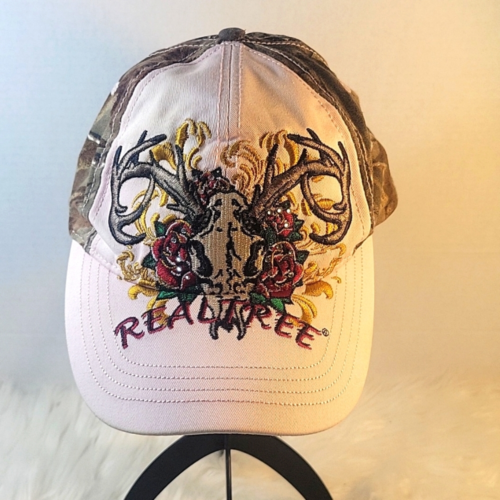 REALTREE Deer Antler Roses Pink Camo‎ Women's Baseball Cap Hat OS